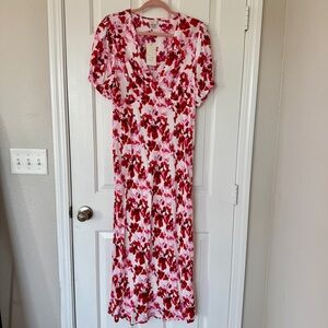 A New Day Red and White Floral Dress